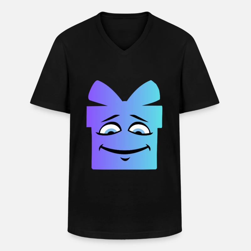 Gradient Smiling Geschenkbox - Männer-T-Shirt mit V-Ausschnitt - Schwarz