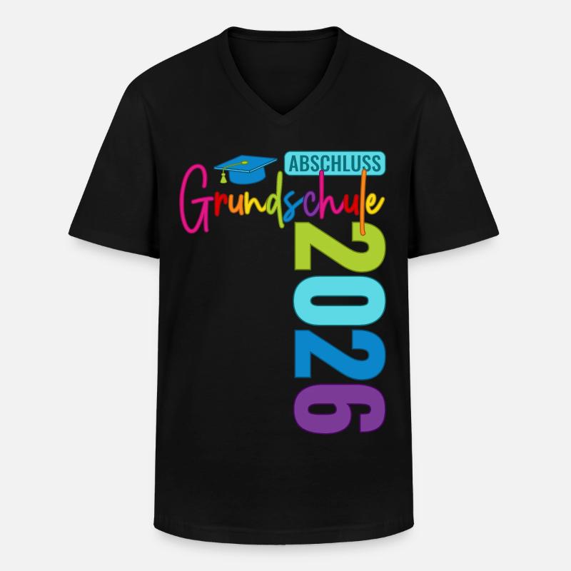 Grundschule Abschluss 2026 - Männer-T-Shirt mit V-Ausschnitt - Schwarz