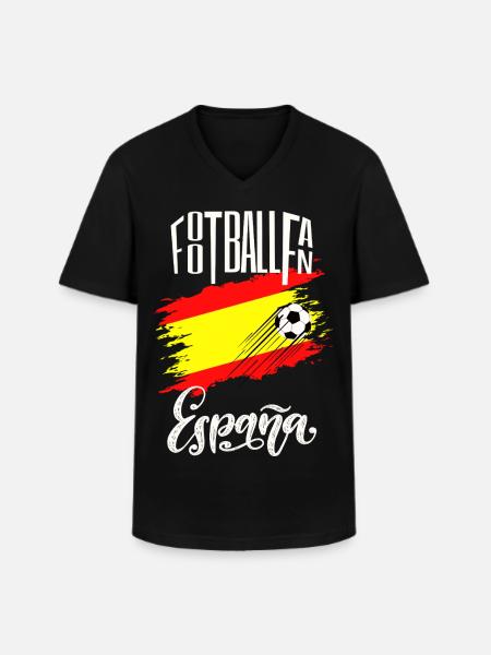 Fussball Fan Spanien - Männer-T-Shirt mit V-Ausschnitt - Schwarz
