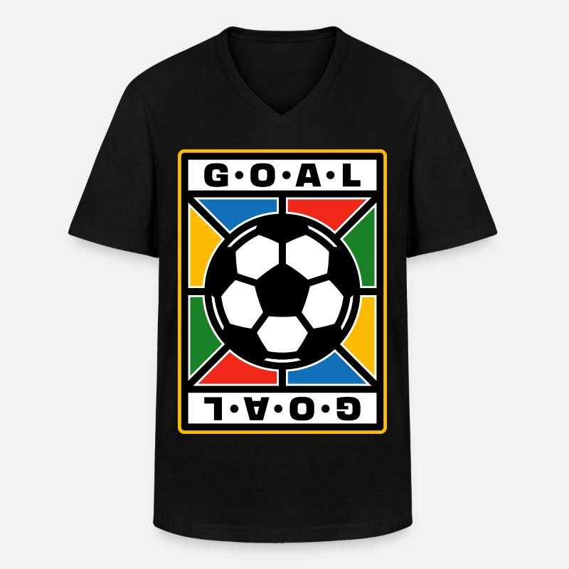Fußball-Retro-Abzeichen - Männer-T-Shirt mit V-Ausschnitt - Schwarz