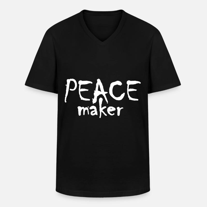 Peace Maker - Männer-T-Shirt mit V-Ausschnitt - Schwarz