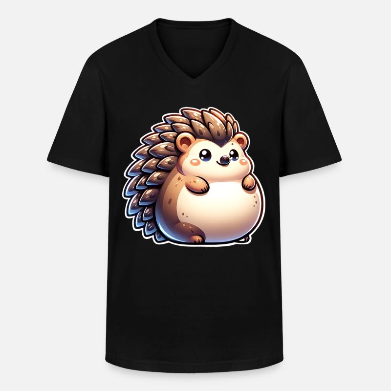 Igel - Männer-T-Shirt mit V-Ausschnitt - Schwarz