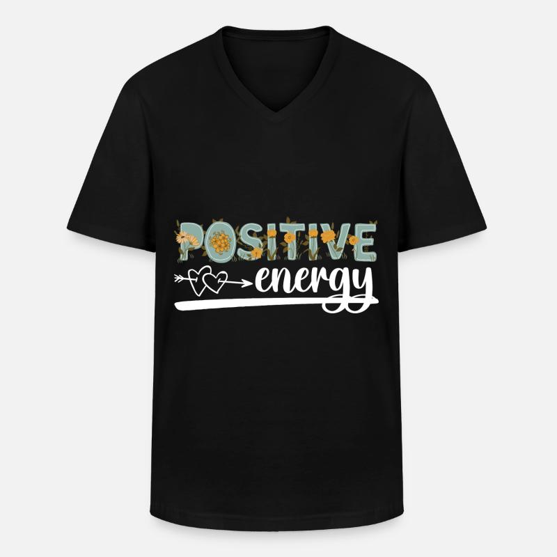 Motivation Optimistisch Stark - Männer-T-Shirt mit V-Ausschnitt - Schwarz
