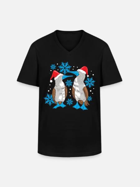 Blue-footed Christmas - Men's V-Neck T-Shirt - black