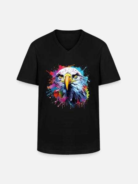Aigle blanche, bold eagle, USA - Men's V-Neck T-Shirt - black