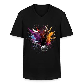 Eringenkühe, Eringer - Männer-T-Shirt mit V-Ausschnitt - Schwarz - Vorne - AI Model Male 178 dark (178cm)