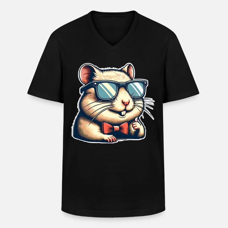 Hamster - Männer-T-Shirt mit V-Ausschnitt - Schwarz