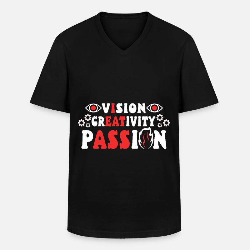 Vision Creativity Passion - Männer-T-Shirt mit V-Ausschnitt - Schwarz