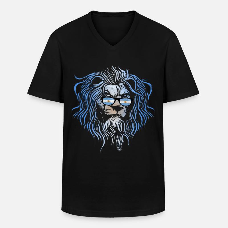 Argentinien - Männer-T-Shirt mit V-Ausschnitt - Schwarz