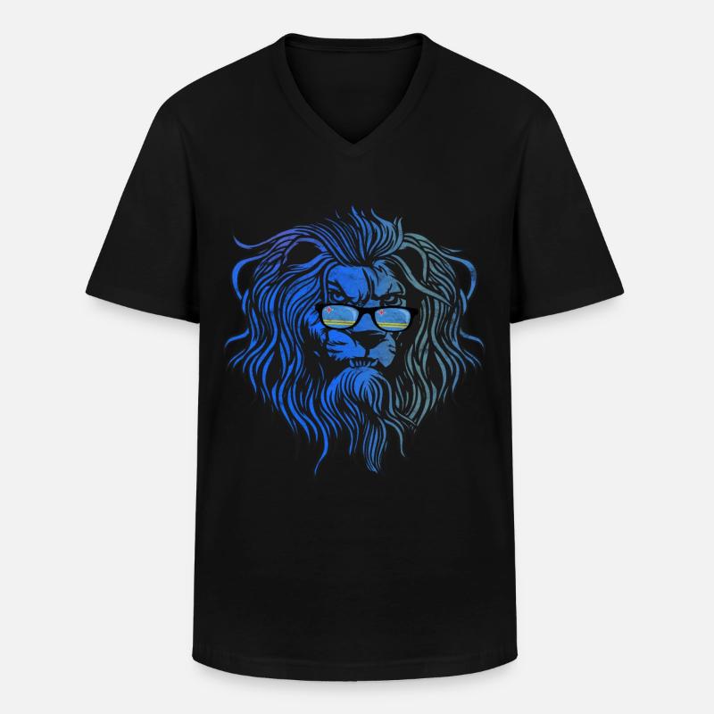 Aruba - Männer-T-Shirt mit V-Ausschnitt - Schwarz