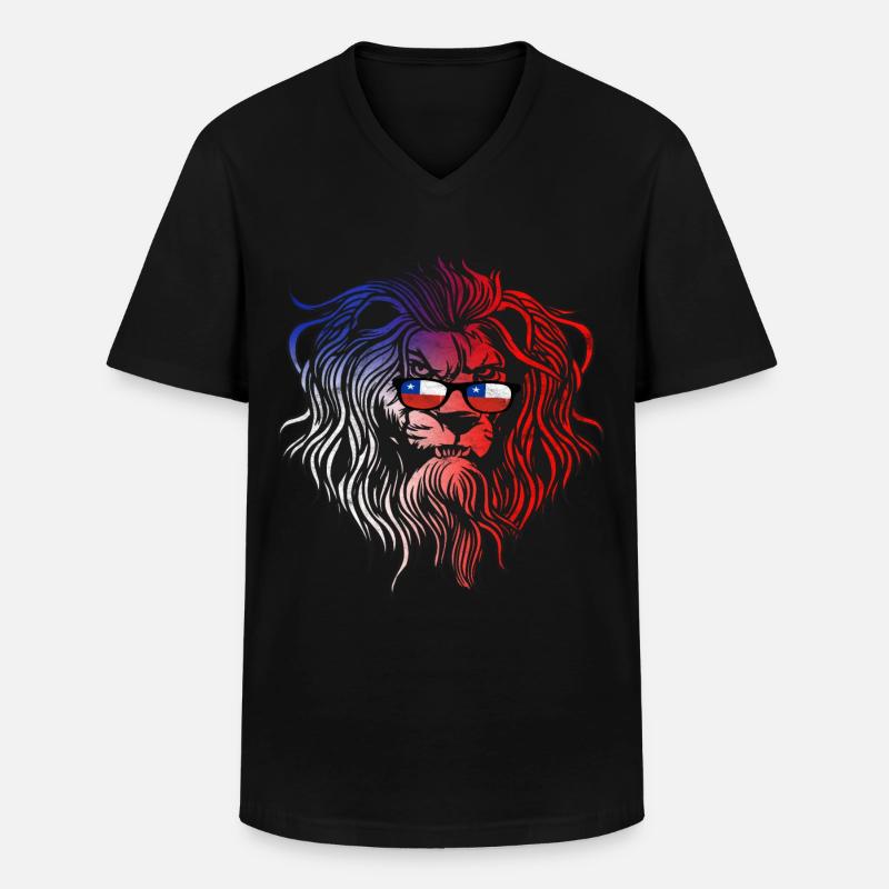 Chile - Männer-T-Shirt mit V-Ausschnitt - Schwarz