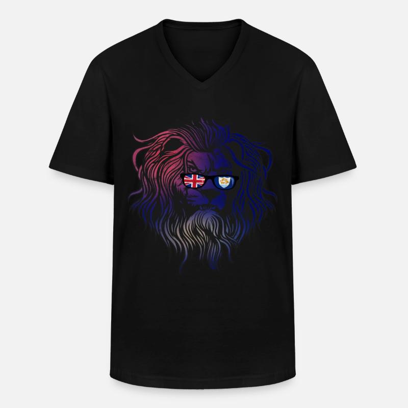 Anguilla - Männer-T-Shirt mit V-Ausschnitt - Schwarz