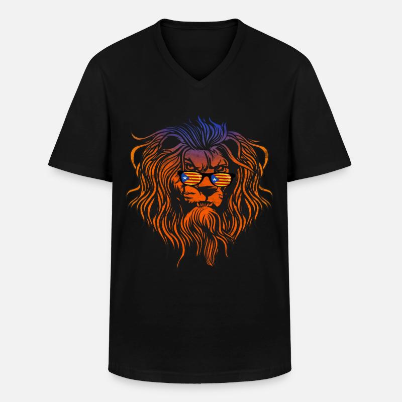 Katalonien - Männer-T-Shirt mit V-Ausschnitt - Schwarz