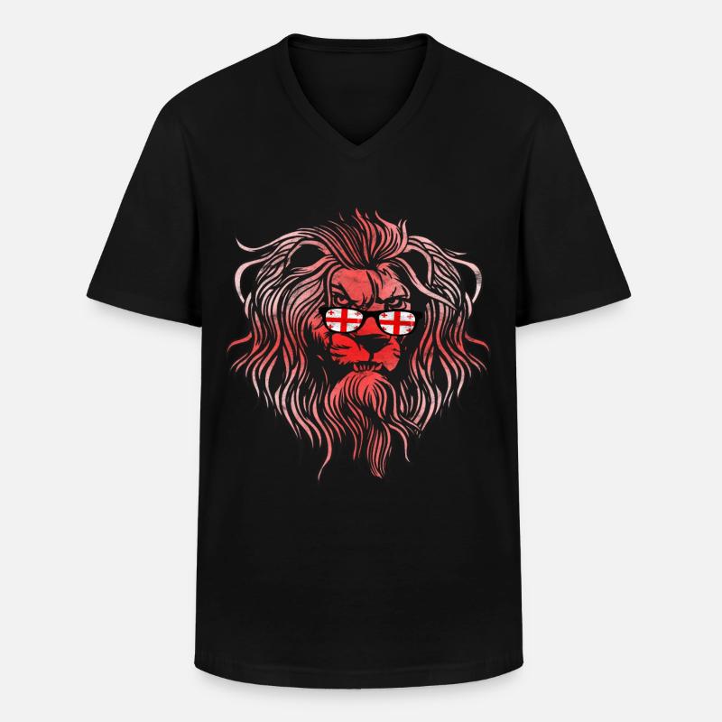 Georgien - Männer-T-Shirt mit V-Ausschnitt - Schwarz