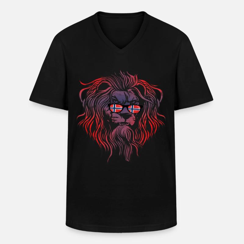 Norwegen - Männer-T-Shirt mit V-Ausschnitt - Schwarz