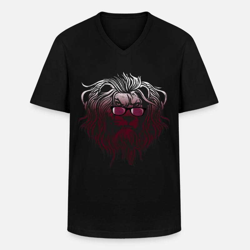 Katar - Männer-T-Shirt mit V-Ausschnitt - Schwarz