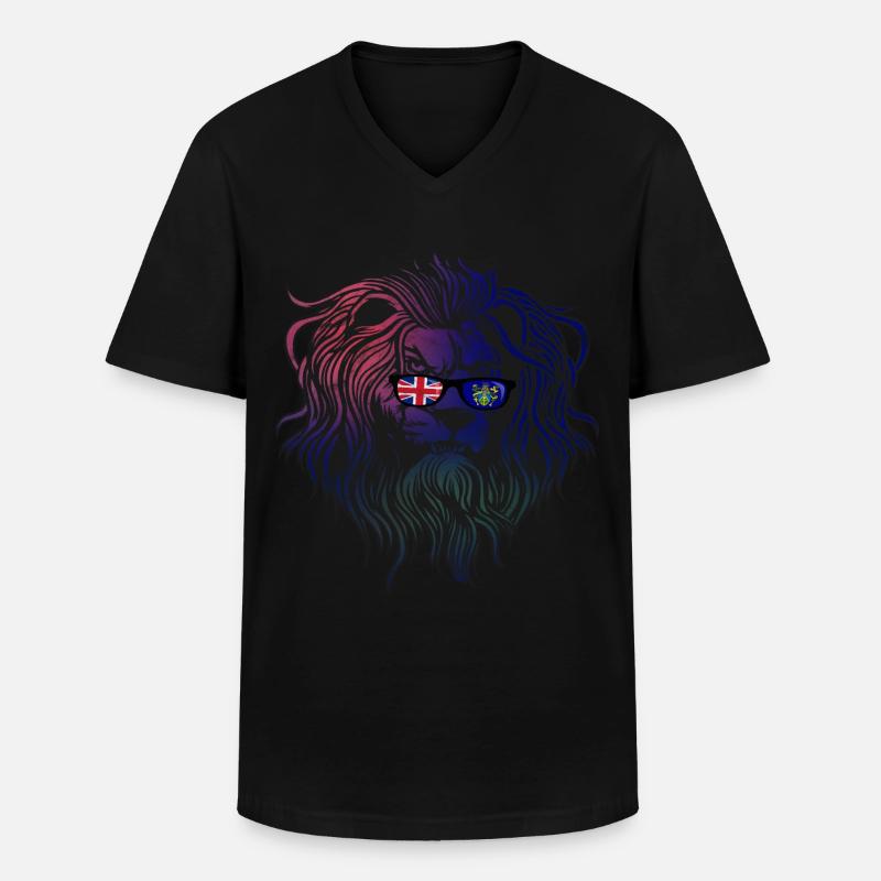 Pitcairninseln - Männer-T-Shirt mit V-Ausschnitt - Schwarz