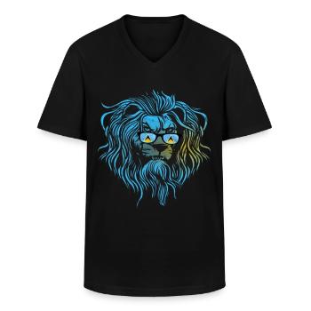 Saint Lucia - Men's V-Neck T-Shirt - black - Front - AI Model Male 178 dark (178cm)