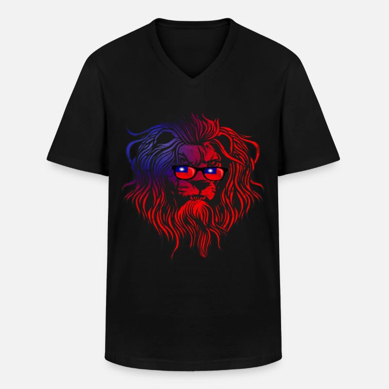 Taiwan - Männer-T-Shirt mit V-Ausschnitt - Schwarz