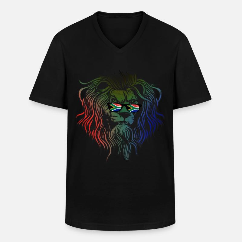 Südafrika - Männer-T-Shirt mit V-Ausschnitt - Schwarz
