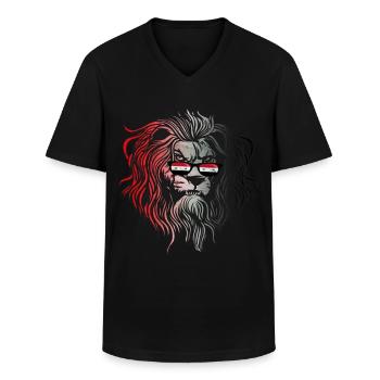 Syrie - T-shirt col V Homme - noir - Devant - AI Model Male 178 dark (178cm)