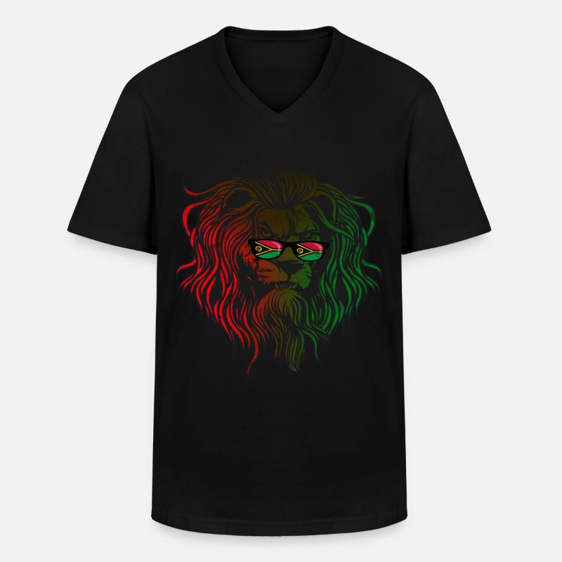 Vanuatu - Männer-T-Shirt mit V-Ausschnitt - Schwarz