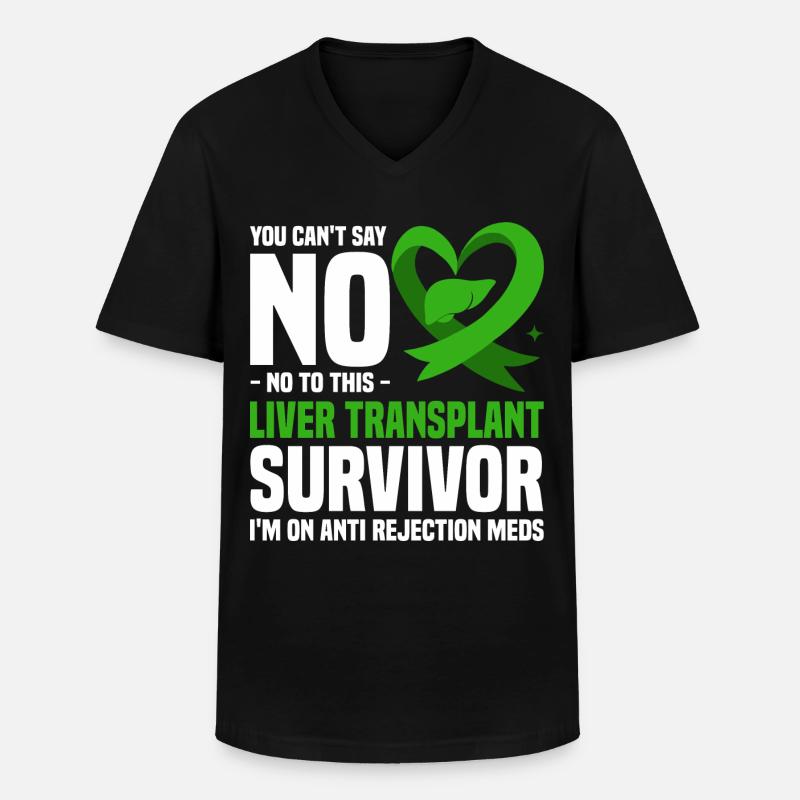 Leber Organspende - Männer-T-Shirt mit V-Ausschnitt - Schwarz
