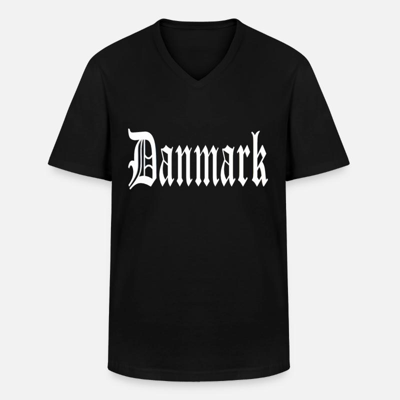Danmark Design - Männer-T-Shirt mit V-Ausschnitt - Schwarz