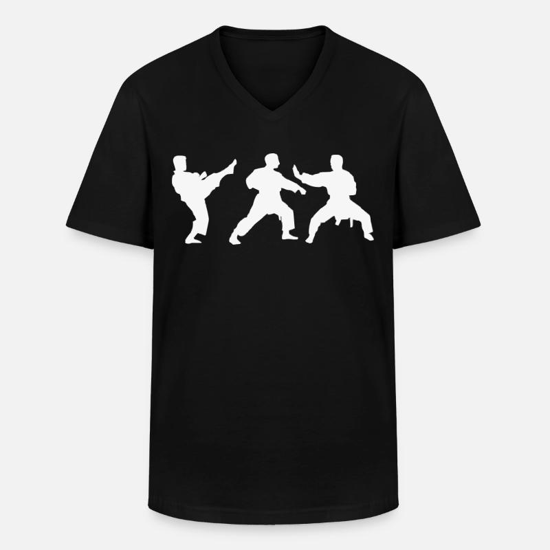 Karate - Männer-T-Shirt mit V-Ausschnitt - Schwarz