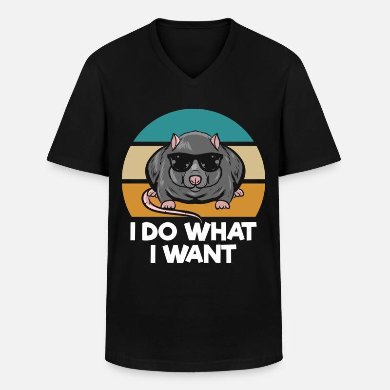 Ratte - Männer-T-Shirt mit V-Ausschnitt - Schwarz