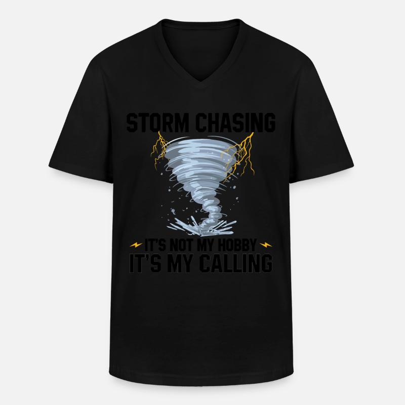 Geschenkidee für Sturmjäger | Sturmbegleiter Blitz - Männer-T-Shirt mit V-Ausschnitt - Schwarz