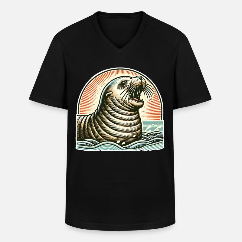 IMG 4052 - Männer-T-Shirt mit V-Ausschnitt - Schwarz