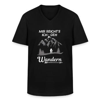 Randonnée alpinistes - je fais juste de la randonnée - T-shirt col V Homme - noir - Devant - AI Model Male 178 dark (178cm)