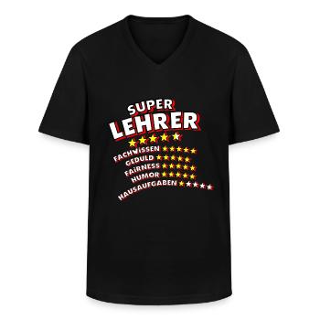 Super Lehrer Geschenk Klassenlehrer Abschied - Männer-T-Shirt mit V-Ausschnitt - Schwarz - Vorne - AI Model Male 178 dark (178cm)