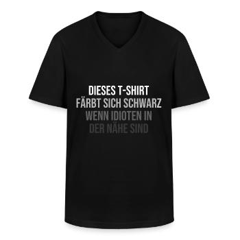 Färbt sich Schwarz wenn Idioten in der Nähe sind - Männer-T-Shirt mit V-Ausschnitt - Schwarz - Vorne - AI Model Male 178 dark (178cm)