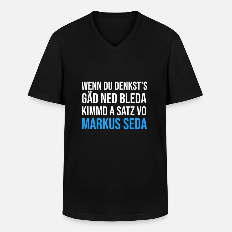Markus Söder - Männer-T-Shirt mit V-Ausschnitt - Schwarz
