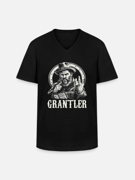Grantler Grumpy Bavarian dialects Bavaria - Men's V-Neck T-Shirt - black