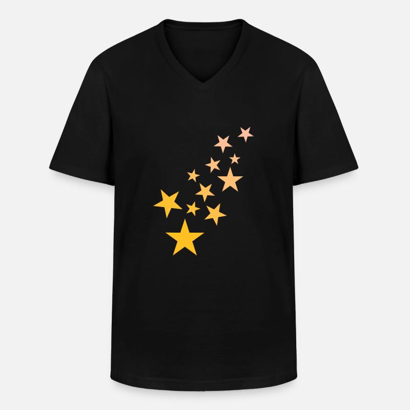Stern Sternchen Muster Sternenhimmel - Männer-T-Shirt mit V-Ausschnitt - Schwarz