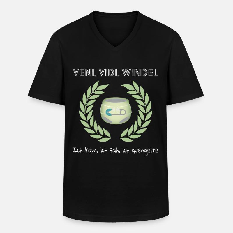 Veni. Vidi. Windel - Männer-T-Shirt mit V-Ausschnitt - Schwarz