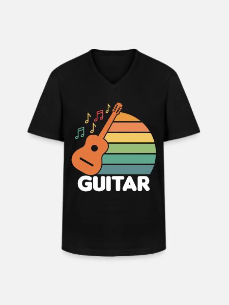 Gitarre Kinder - Männer-T-Shirt mit V-Ausschnitt - Schwarz