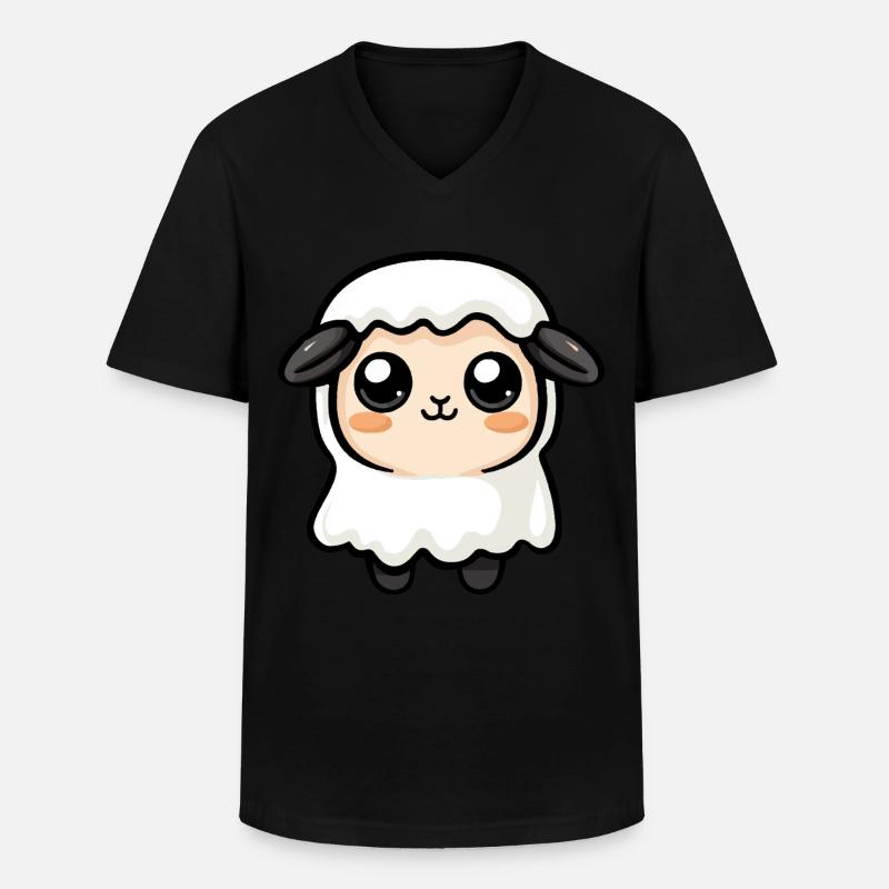 Schaf Halloween Comic Geist - Männer-T-Shirt mit V-Ausschnitt - Schwarz