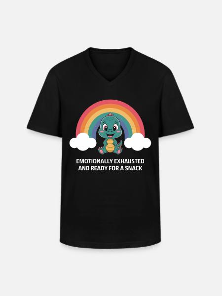 Épuisement émotionnel et collations - T-shirt col V Homme - noir