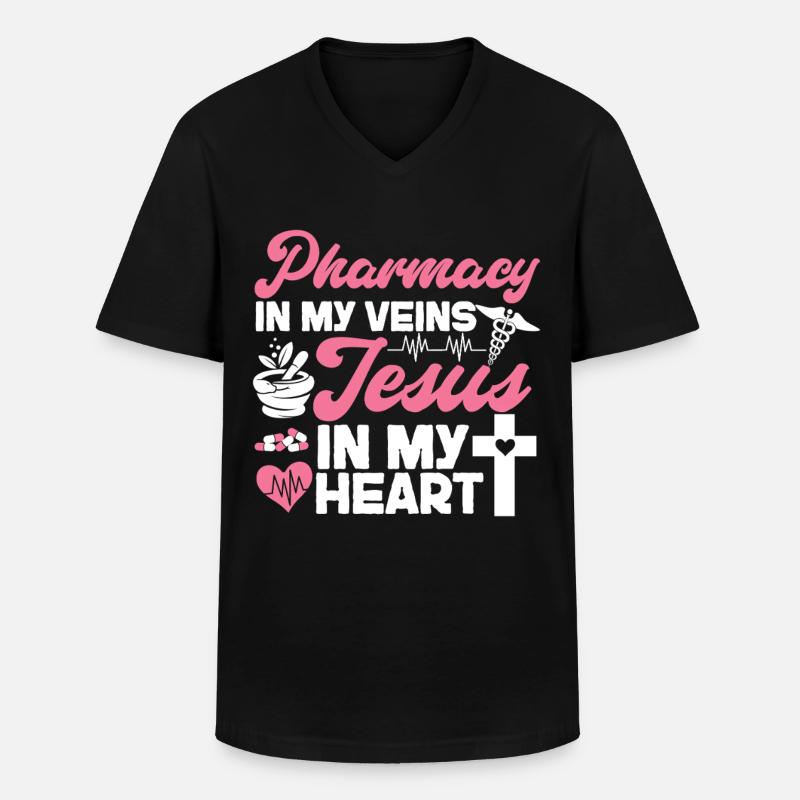 Pharmacy Tech Technician - Männer-T-Shirt mit V-Ausschnitt - Schwarz