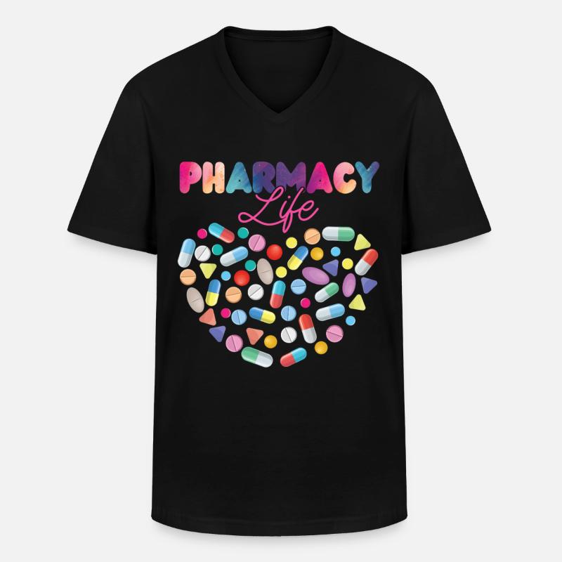 Pharmacy Tech Technician - Männer-T-Shirt mit V-Ausschnitt - Schwarz