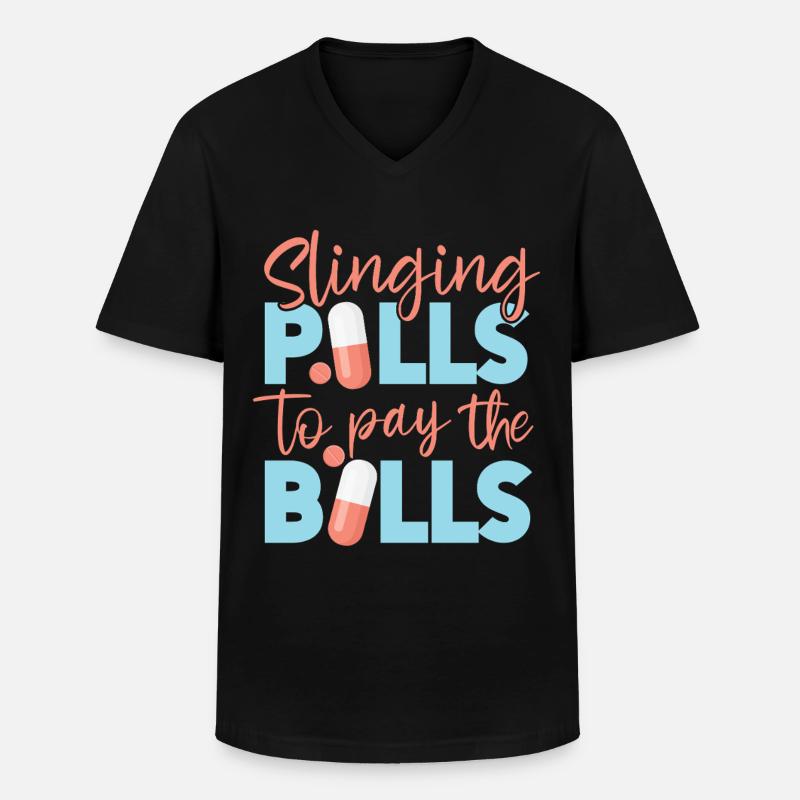 Pharmacy Tech Technician - Männer-T-Shirt mit V-Ausschnitt - Schwarz