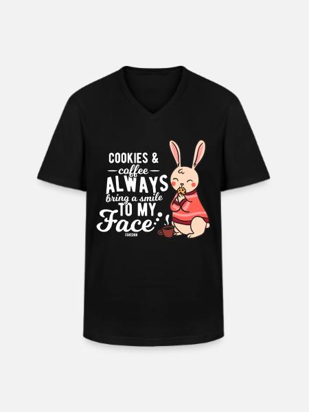 Cookies And Coffee - Men's V-Neck T-Shirt - black