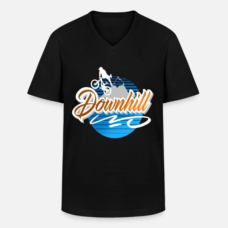 Downhill - Männer-T-Shirt mit V-Ausschnitt - Schwarz
