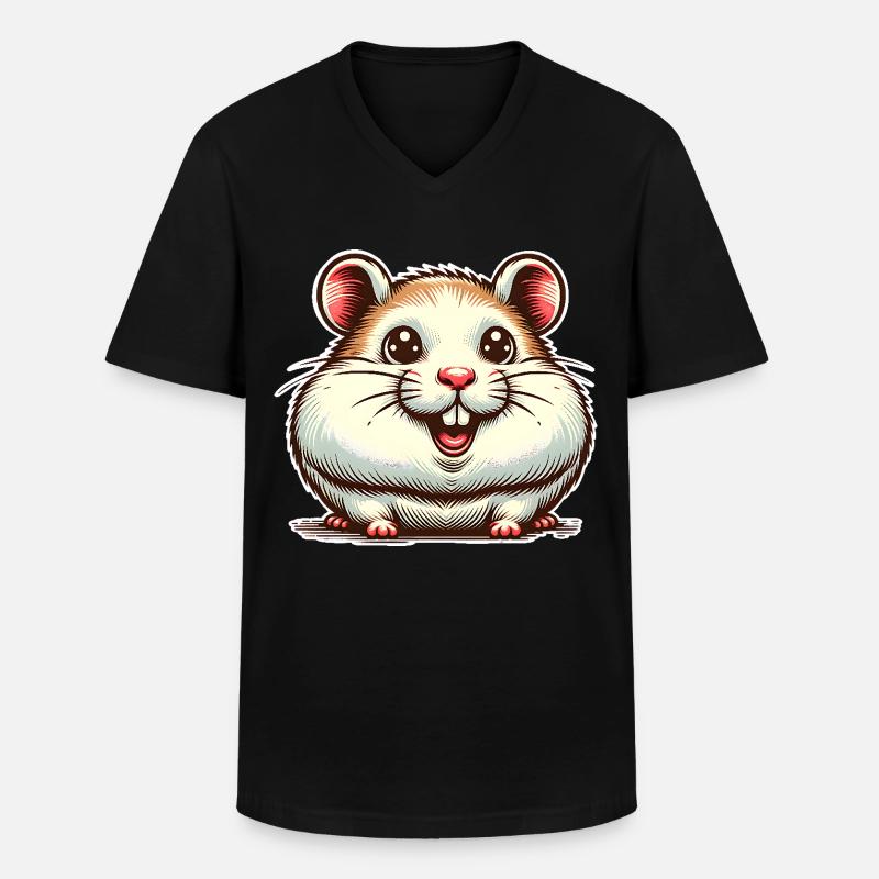 Hamster - Männer-T-Shirt mit V-Ausschnitt - Schwarz