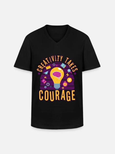 Creativity Takes Courage - Men's V-Neck T-Shirt - black