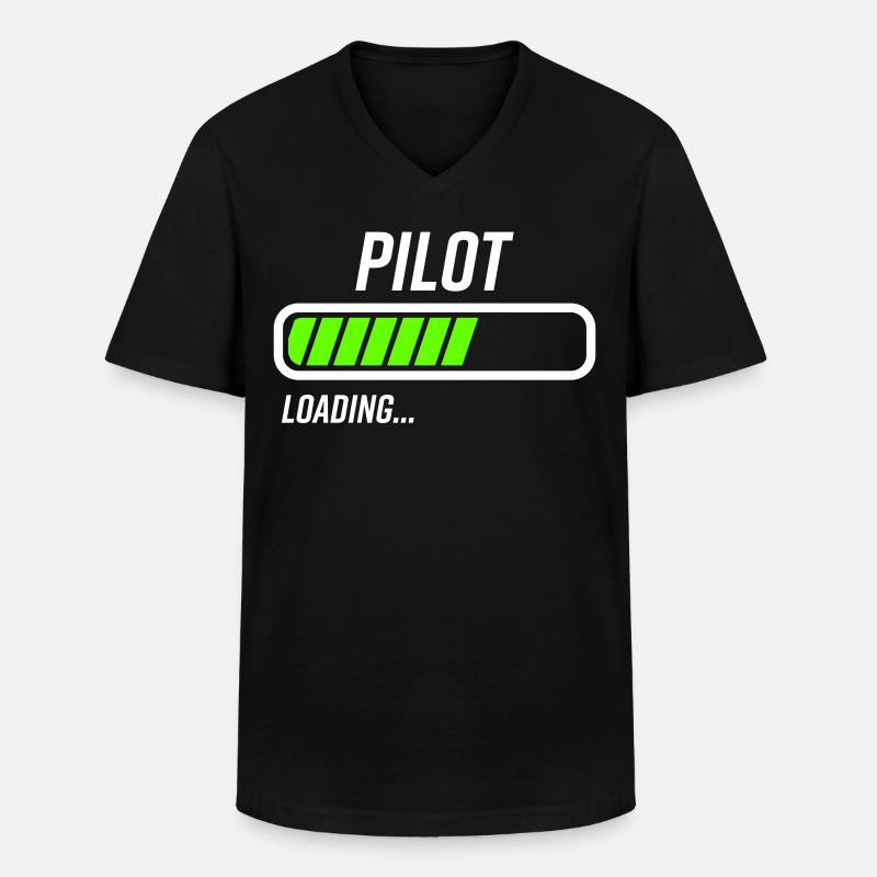 Pilot Loading Ladebalken - Männer-T-Shirt mit V-Ausschnitt - Schwarz